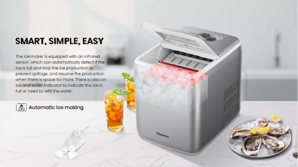 Hisense 12KG Ice Maker 1500ml – 9pcs/7mins ICM1244 - Image 4