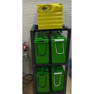 Luminous Tubular 4 Batteries Rack Metal Battery Storage Solution